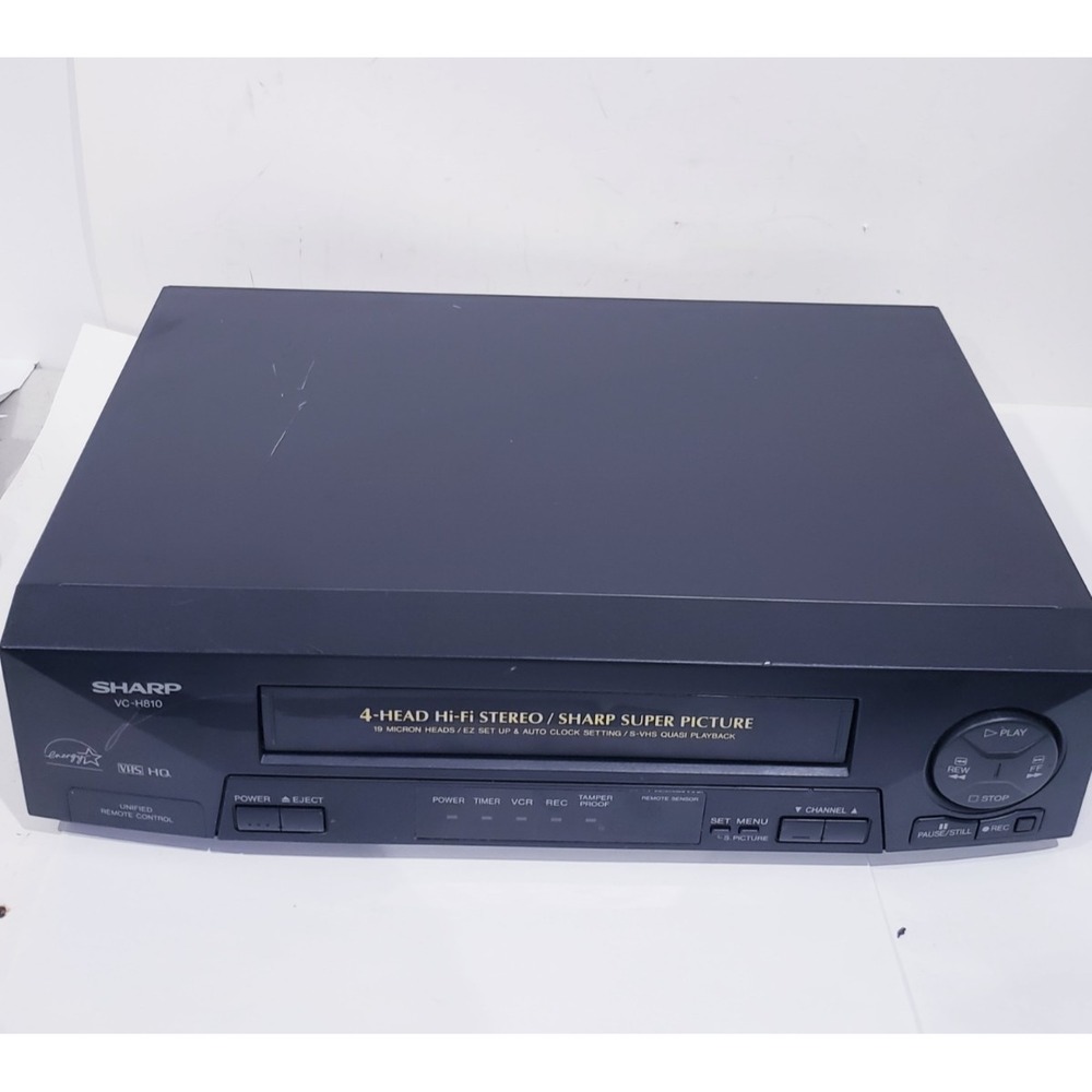 Sharp VC-H810U 4-Head Hi-Fi Stereo VHS VCR Player - Tested & Working - No Remote
